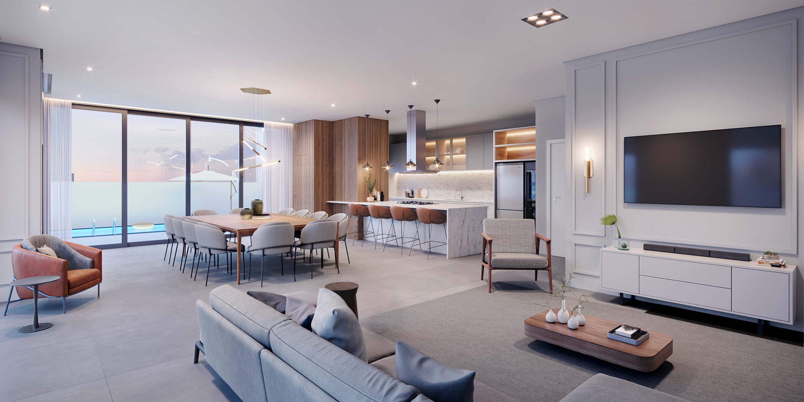 Gran Palazzo — living integrado, apartamento decorado